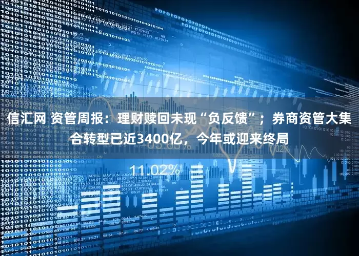 信汇网 资管周报：理财赎回未现“负反馈”；券商资管大集合转型已近3400亿，今年或迎来终局